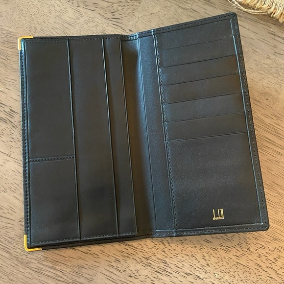 DUNHILL Luxury Leather Authentic Long Black Wallet Logo Plate | NWOT | MSRP $575 - Picture 6 of 6